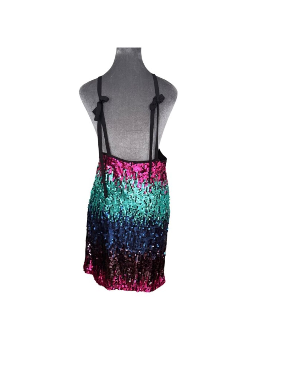 Sequined Rainbow Mini Dress By Wild Honey Size S - Picture 4 of 6